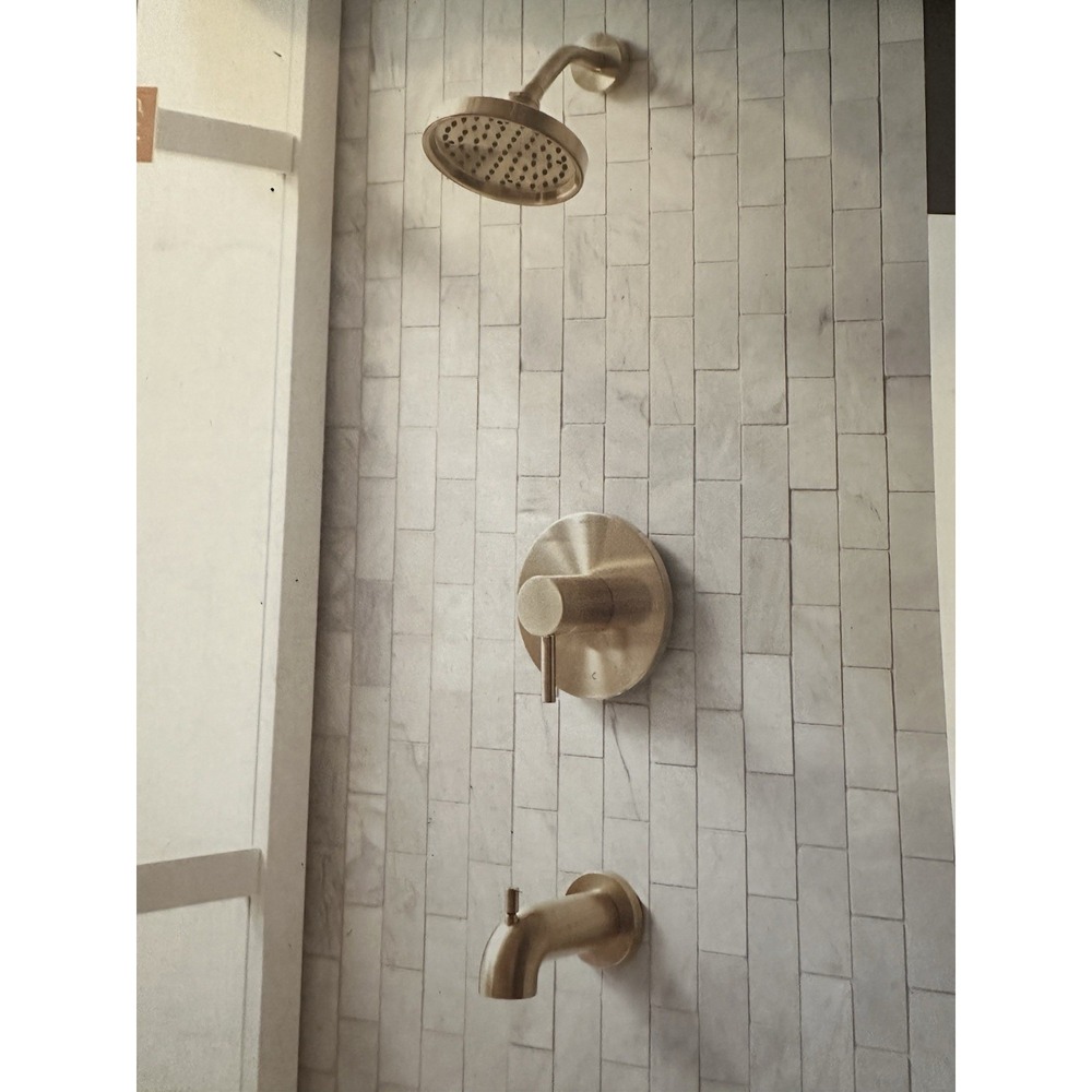 Allen + Roth Harlow Tub & Shower Faucet Brushed Bronzed Finish #2517117
